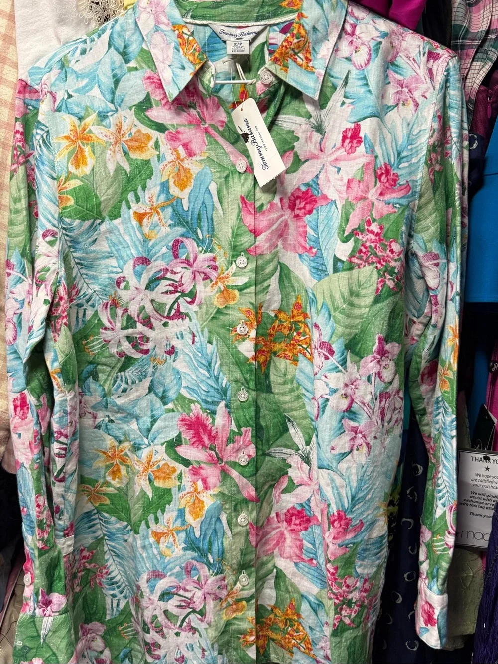 Tommy Bahama Lilly of the Vally Womens linen shirt. NWT - Picture 8 of 8
